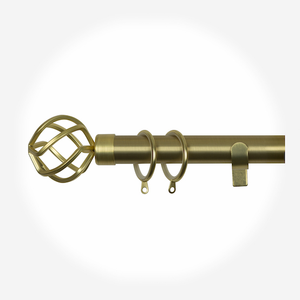 28mm Allure Classic Brushed Gold Cage Curtain Pole