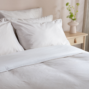 Natural Seersucker Stripe Duvet Cover