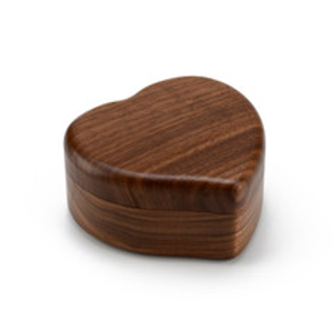18 Note Heart Shaped Solid Walnut Musical Keepsake
