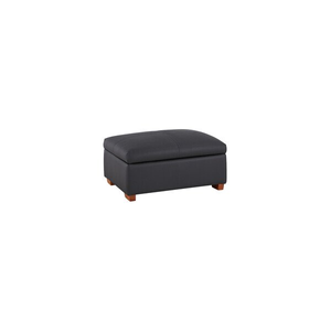 Goodwood Storage Footstool in Black Leather