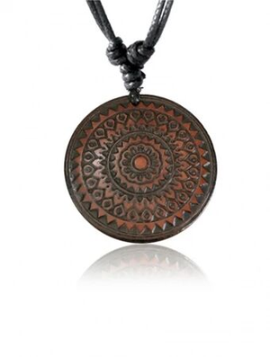 'Collier "Wooden Mandala"'