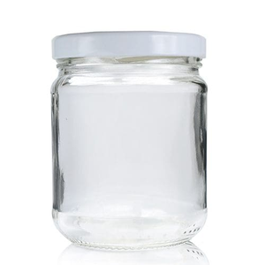 212ml Clear Glass Jar With Lid - White