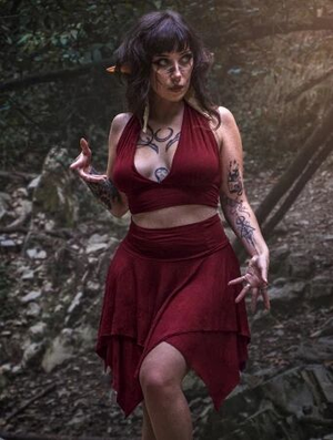 'Brassière crop top infinity "Wakiza", Bordeaux'