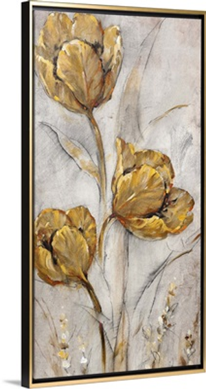 Golden Poppies on Taupe II