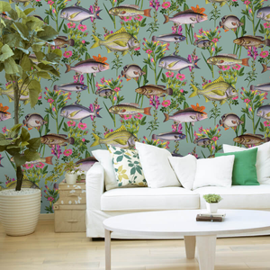Holden Decor Lagoon Fish Teal/Multi Wallpaper - 12171