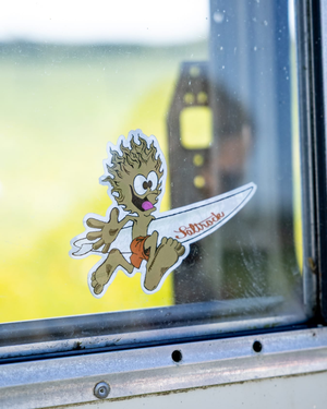 Running Man Sticker in Brown