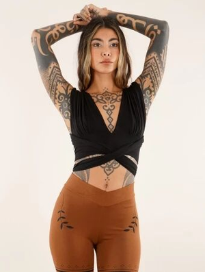 'Brassière crop top infinity "Wakiza", Noir'