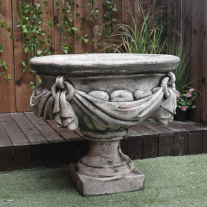 Large Draped Georgian Style Vase With Antique Rustic Effect