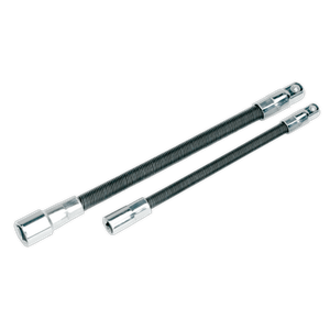 Sealey AK7341 Flexible Extension Adaptor Set 2pc 1/4"Sq x 150mm & 3/8"Sq x 200mm