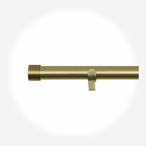 28mm Allure Classic Brushed Gold End Cap Eyelet Curtain Pole