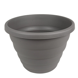 Pack of 2 - 48cm Round Plastic Grey Upcycled Plant Pot