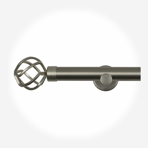 28mm Allure Signature Brushed Steel Cage Eyelet Curtain Pole