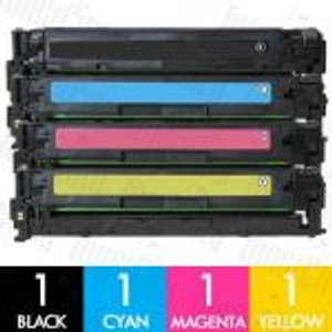 HP 125A (CB540A-CB543A) 4 Pack Compatible Toner Cartridge Combo