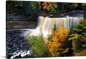 Tahquamenon Falls, autumn color forest, Michigan