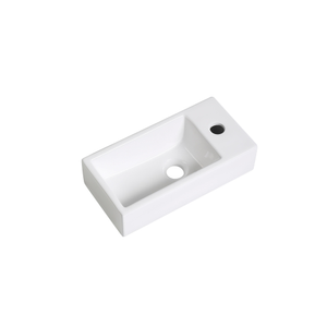 Fontein Mia 40.5x20x10.5cm mat beige inclusief afvoerplug rechts zonder kraangat