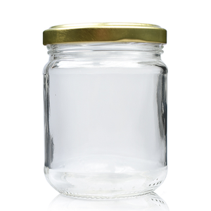212ml Clear Glass Jar With Lid - Gold