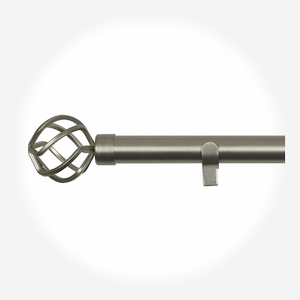 28mm Allure Classic Brushed Steel Cage Eyelet Curtain Pole