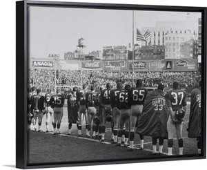 New York Giants football team during a moment of prayer for President John Kennedy
