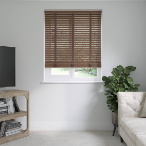 Venice Husk Brown Wooden Blinds 50mm With Tapes
