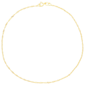 1.25mm 9ct Yellow Gold Twisted Curb Chain Anklet