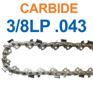 1x 3/8LP 043 45DL Semi Chisel Tungsten Carbide Chainsaw Chain