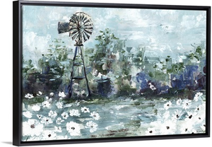 Windmill and Daisies Landscape