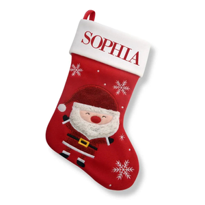 Smiley Santa Red Santa Stocking