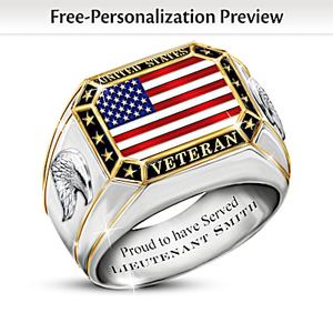 United States Veteran Personalized Ring