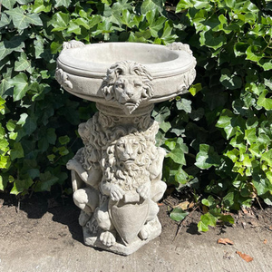 Regal Three Lions Stonecast Bird Bath
