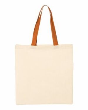Q-Tees QTB6000 Economical Tote with Contrast-Color Handles