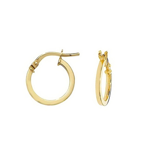 Soleil collection 8mm Hoop Earrings |  9K Solid Yellow Gold