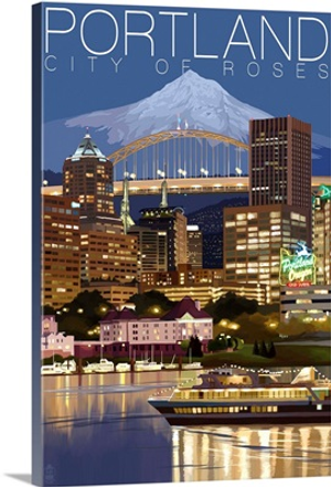 Portland, Oregon, Skyline at Night