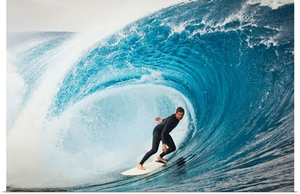 Surfer in Perfect Wave