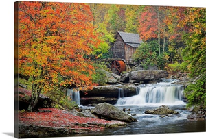 Rushing Creek And Old Gristmill