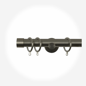 35mm Allure Signature Brushed Steel End Cap Curtain Pole