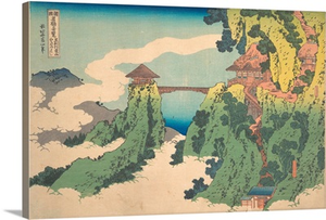 The Hanging-Cloud Bridge At Mount Gyodo Near Ashikaga