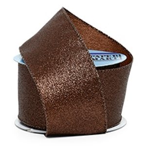 Metal Malibu Sands Wired Ribbon - Yd - Brown - Roll 1 - 2-1/2" X 10 - Embellishments & Trims by Paper Mart