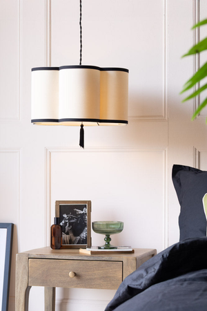 Black & Cream Lantern Curved Ceiling Light Shade