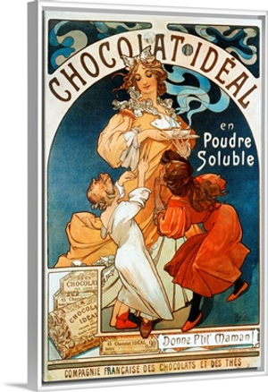 Advertising Poster By Alphonse Mucha For Chocolate Ideal
