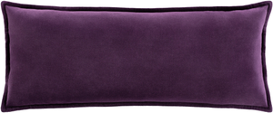 Cotton Velvet Dark Purple Lumbar Pillow
