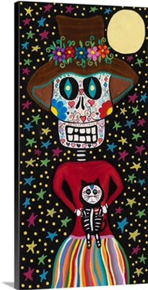 Day of the Dead Girl with Cat