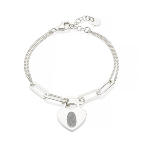 Silver Link Fingerprint Bracelet