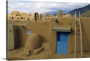 Old buildings, Taos Pueblo, Taos, New Mexico, USA