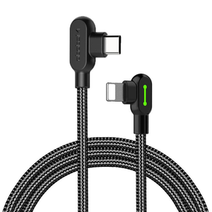 USB-C to Lightning Fast Charging Nylon Braided Cable for iPhones with 90-Degree Design - 1.2m