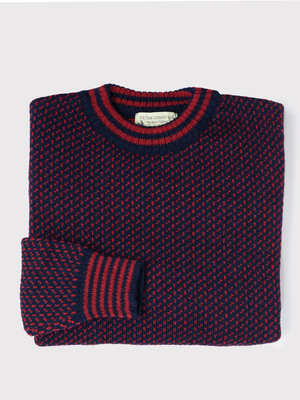 Red Norwegian Style Jumper 100% Pure Wool