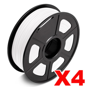 4 x PLA+ 3D Filament 1.75mm White - 1KG