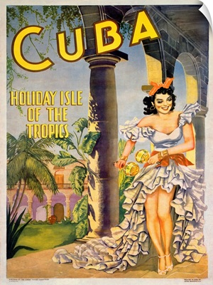 Cuba, Holiday Isle of the Tropics, Vintage Poster