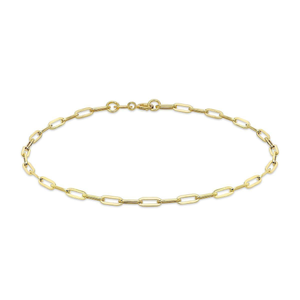 Soleil Collection Petite Paperclip Bracelet | 9K Solid Yellow Gold