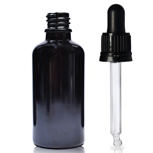 30ml Black Glass Dropper Bottle & T/E Glass Pipette