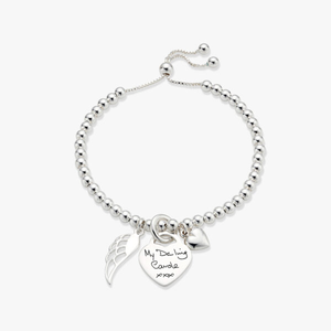 Duo Angel Wing Handwriting Bracelet